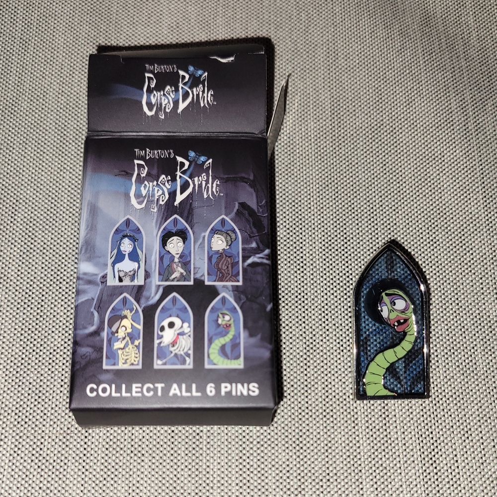 FINAL PRICE DROP Corpse Bride Stained Glass Pin - Maggot The Worm
